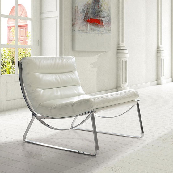 Image 1 of Natuzzi Cammeo 2715 Fauteuil en cuir blanc