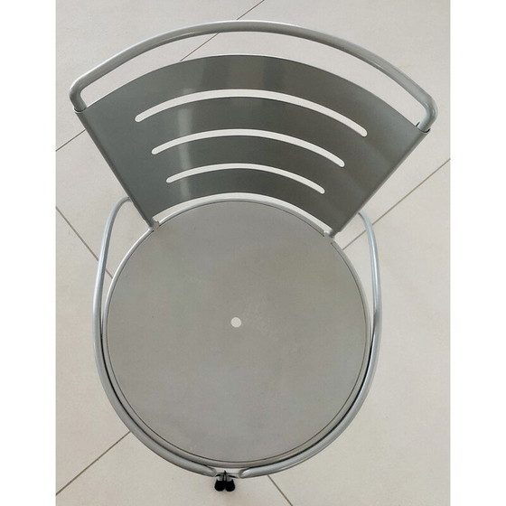 Image 1 of Paire de chaises de jardin vintage en fil de fer et tôle d'acier par Jean-Michel Wilmotte pour Tebong, France 1987