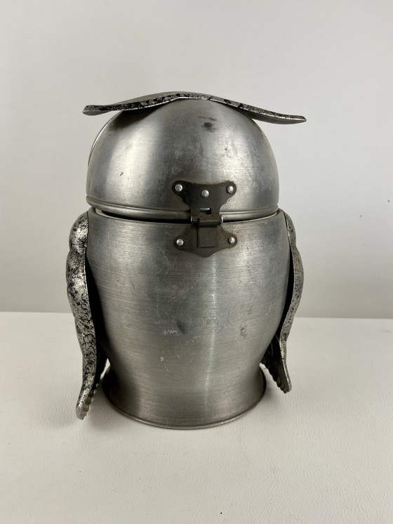 Image 1 of Chouette Formant Seau À Glace Ou À Champagne En Métal Argenté