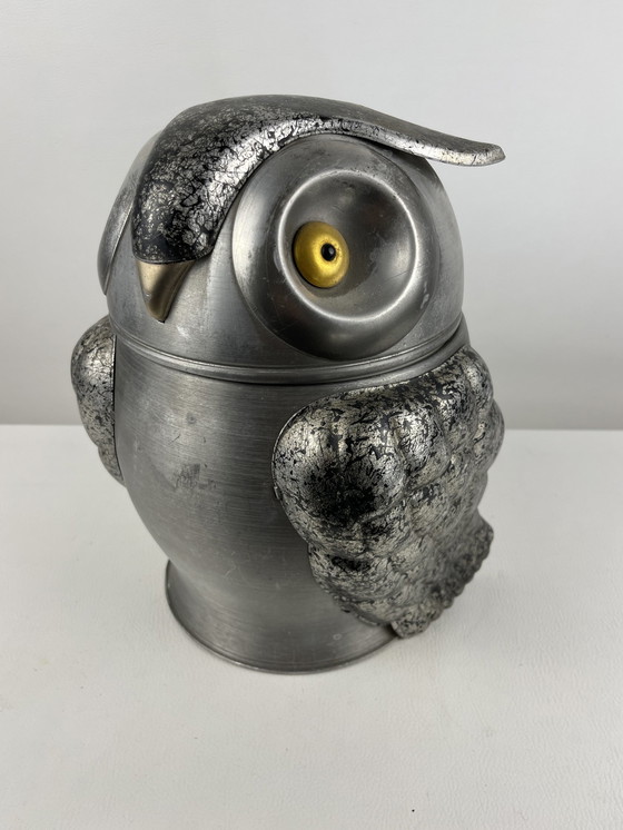 Image 1 of Chouette Formant Seau À Glace Ou À Champagne En Métal Argenté