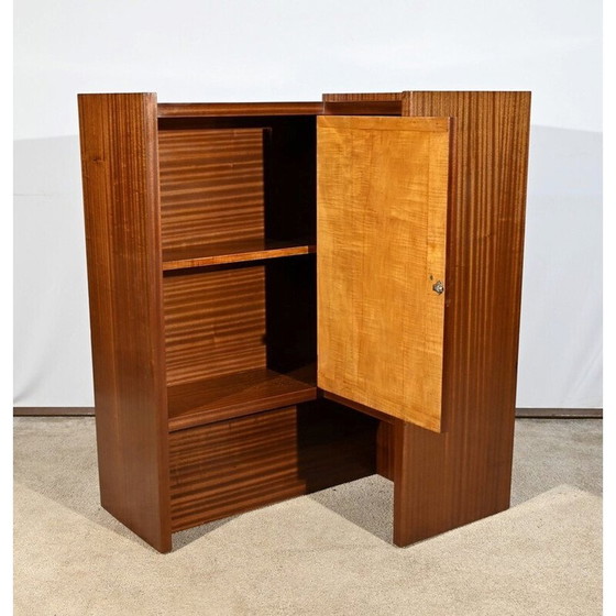 Image 1 of Bar d'appartement vintage en placage d'acajou sapele, 1940