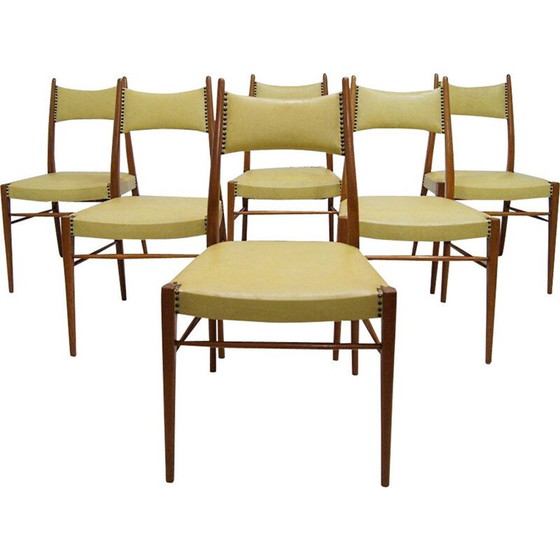 Image 1 of Ensemble de 6 chaises de salle à manger autrichiennes vintage, 1950