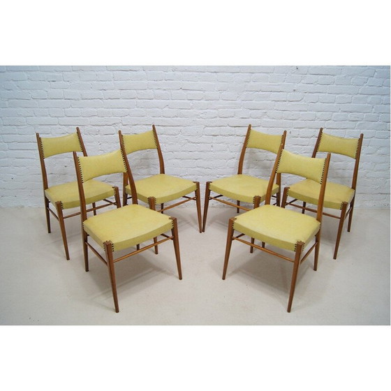 Image 1 of Ensemble de 6 chaises de salle à manger autrichiennes vintage, 1950