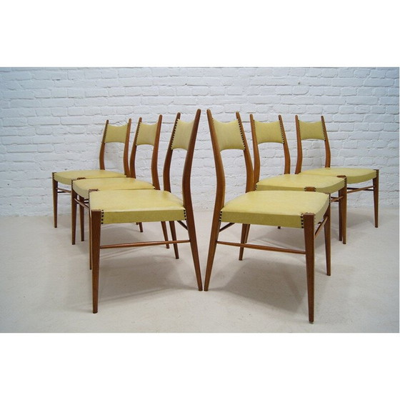 Image 1 of Ensemble de 6 chaises de salle à manger autrichiennes vintage, 1950