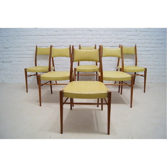 Image 1 of Ensemble de 6 chaises de salle à manger autrichiennes vintage, 1950