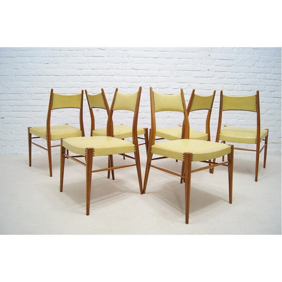 Image 1 of Ensemble de 6 chaises de salle à manger autrichiennes vintage, 1950