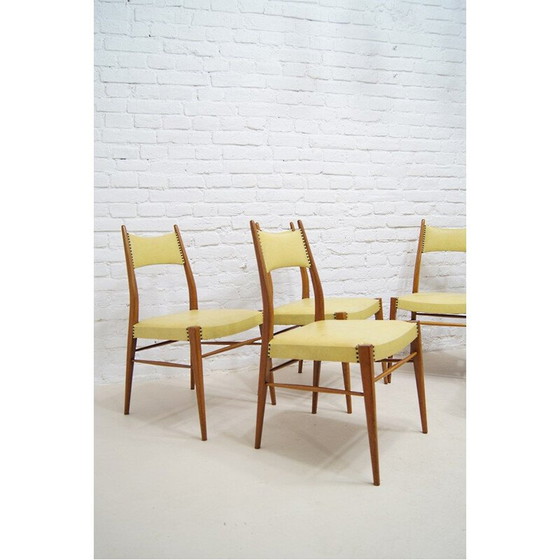 Image 1 of Ensemble de 6 chaises de salle à manger autrichiennes vintage, 1950