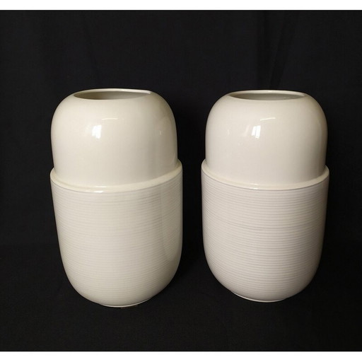Paire de vases en céramique vintage de Cleto Munari, 1990
