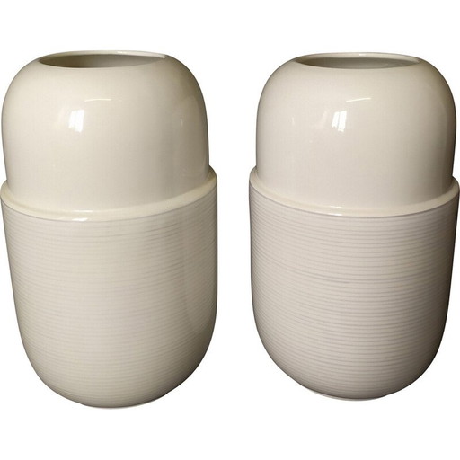 Paire de vases en céramique vintage de Cleto Munari, 1990