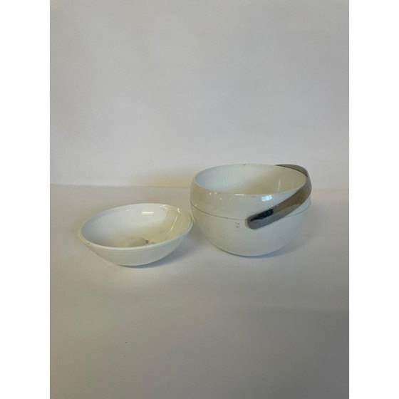 Image 1 of Glacière vintage blanche en forme de boule par Paolo Tilche pour Guzzini, Italie 1980