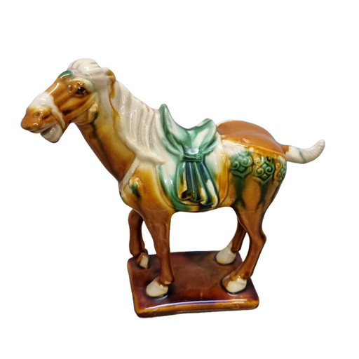 Cheval chinois vintage de style dynastie Tang 1970