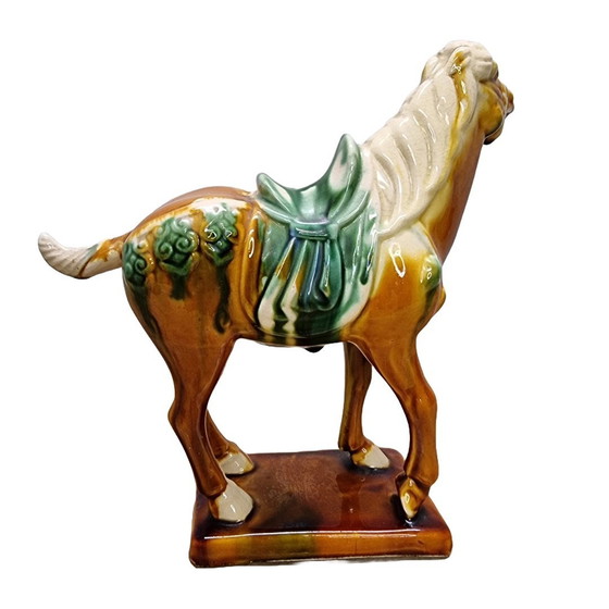 Image 1 of Cheval chinois vintage de style dynastie Tang 1970
