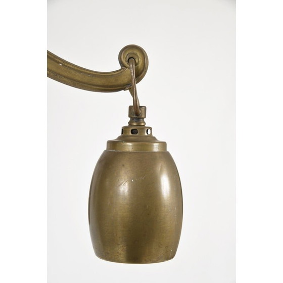 Image 1 of Lampe suspendue vintage en laiton massif, années 1920