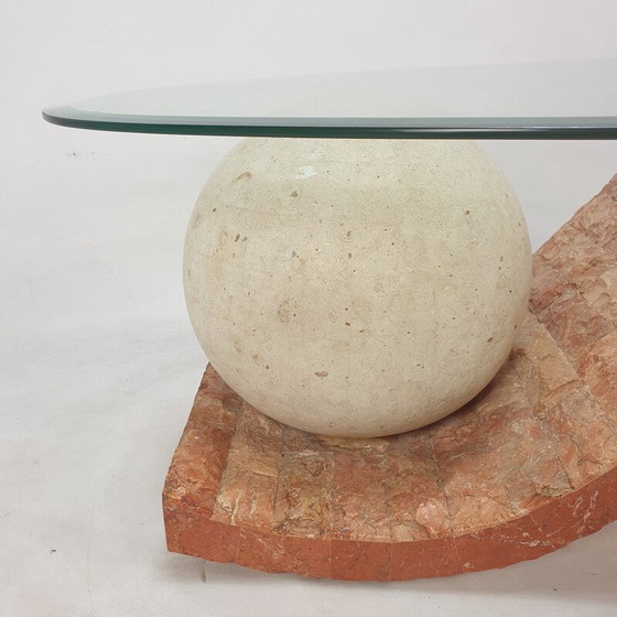 Image 1 of Table basse vintage en pierre fossile par Magnussen Ponte, 1980
