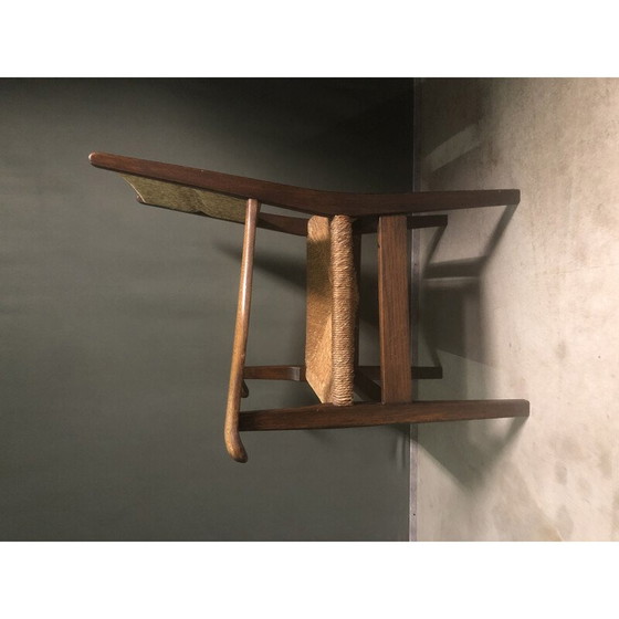Image 1 of Fauteuil vintage en chêne et jonc, Pays-Bas 1930