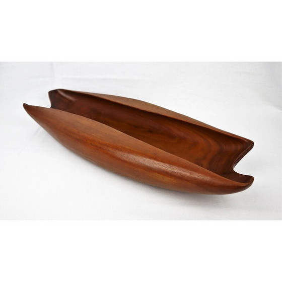 Image 1 of Coupe scandinave vintage en teck sculpté, 1960