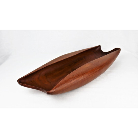 Image 1 of Coupe scandinave vintage en teck sculpté, 1960