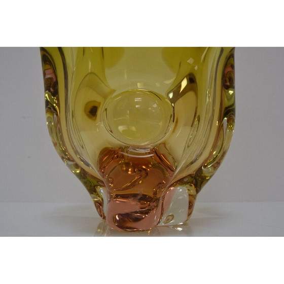 Image 1 of Bol en verre d'art vintage par Josef Hospodka pour Glasswork Chribska, Tchécoslovaquie 1960s