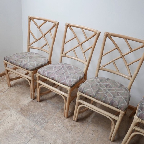 Image 1 of Ensemble de 6 chaises Chippendale vintage en faux bambou Hollande 1970