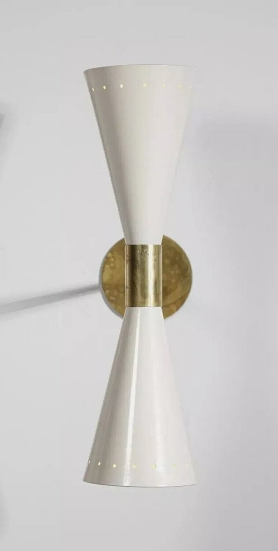 Image 1 of Paire applique Flutte Blanc ivoire