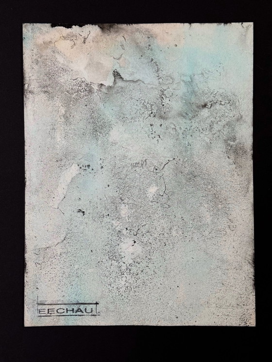 Image 1 of Paysage surréaliste (composition à l'encre) 1978 - Eugène Eechaut (1928-2019)