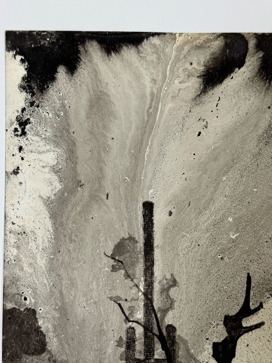 Image 1 of Paysage surréaliste (composition à l'encre) 1978 - Eugène Eechaut (1928-2019)