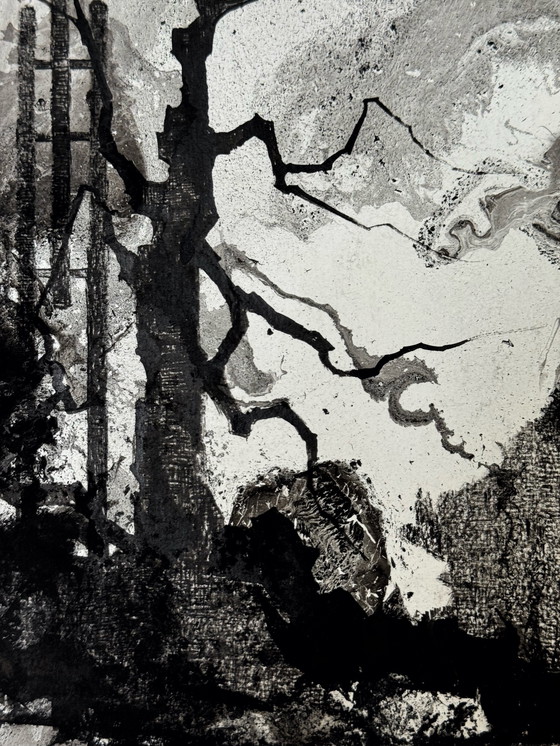 Image 1 of Paysage surréaliste (composition à l'encre) 1978 - Eugène Eechaut (1928-2019)