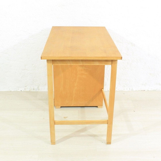 Image 1 of Bureau vintage en chêne massif et hêtre, 1950
