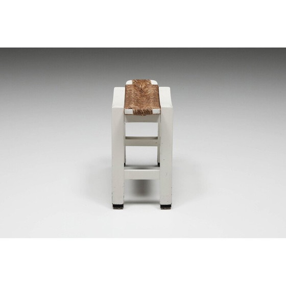 Image 1 of Ensemble de 4 tabourets en jonc vintage de W. Kuyper, années 1950