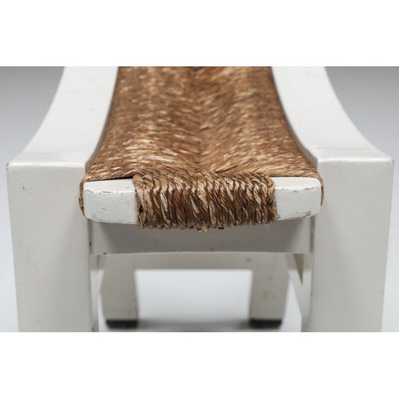 Image 1 of Ensemble de 4 tabourets en jonc vintage de W. Kuyper, années 1950