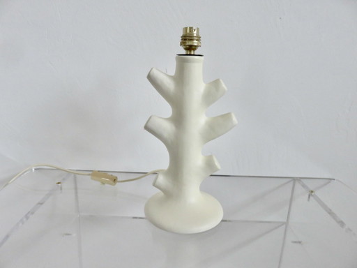 Lampe En Céramique Blanc Mat, France, 1960