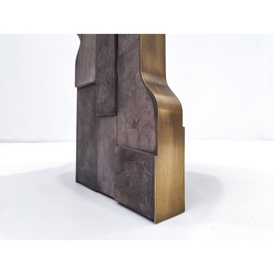 Image 1 of Table d'appoint italienne vintage contemporaine en laiton et céramique