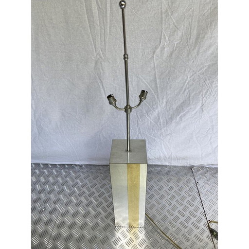 Lampe vintage en argent et lamelles d'or, France 1970