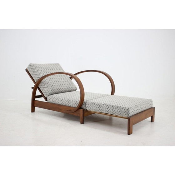 Image 1 of Chaise longue réglable Vintage Art Deco, Tchécoslovaquie 1930
