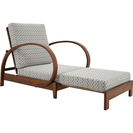 Image 1 of Chaise longue réglable Vintage Art Deco, Tchécoslovaquie 1930