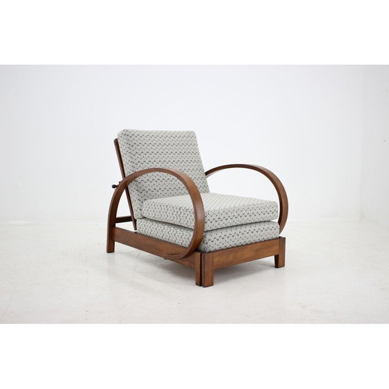 Image 1 of Chaise longue réglable Vintage Art Deco, Tchécoslovaquie 1930