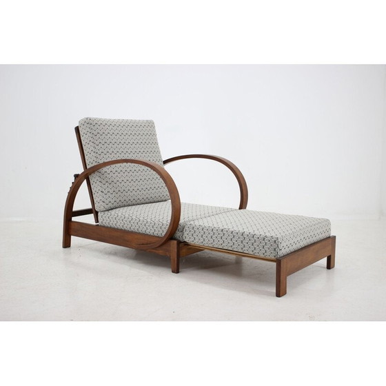 Image 1 of Chaise longue réglable Vintage Art Deco, Tchécoslovaquie 1930