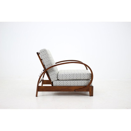 Image 1 of Chaise longue réglable Vintage Art Deco, Tchécoslovaquie 1930