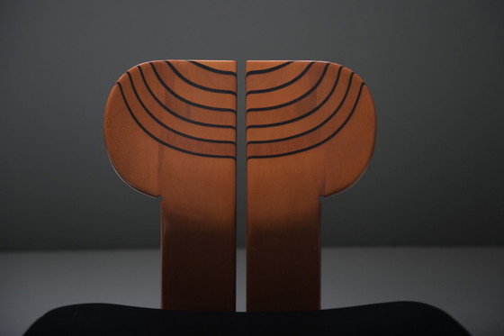 Image 1 of Superbe ensemble (8) de chaises africaines par Afra et Tobia Scarpa pour Maxalto Italie