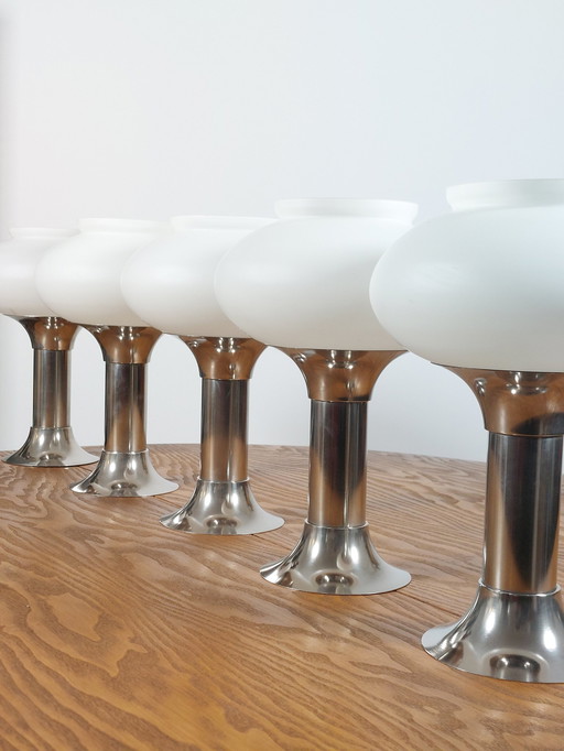 5 X Narva Ddr Appliques Plafonniers Space Age Mid Century Vintage