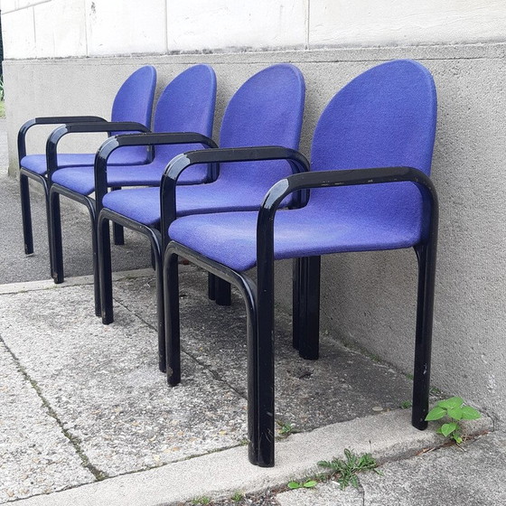 Image 1 of Fauteuil vintage Orsay en tissu bleu électrique par Gae Aulenti pour Knoll