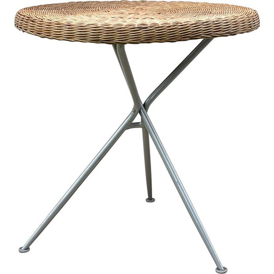 Image 1 of Table pliante vintage en rotin