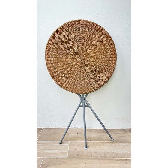 Image 1 of Table pliante vintage en rotin