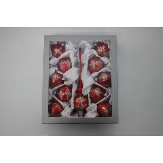 Image 1 of Boules de Noël vintage en verre soufflé à la bouche, République tchèque 2020