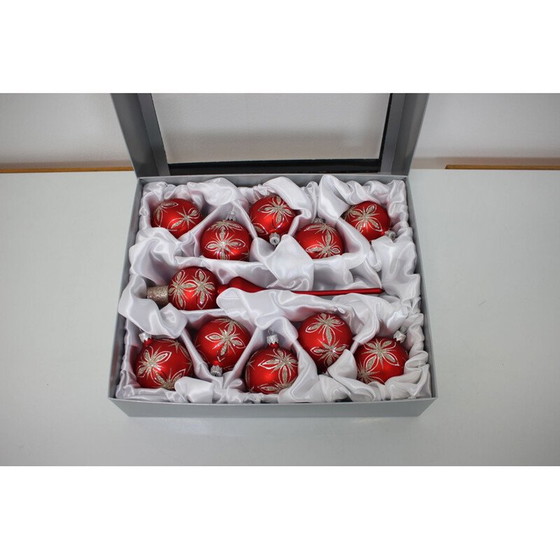 Image 1 of Boules de Noël vintage en verre soufflé à la bouche, République tchèque 2020