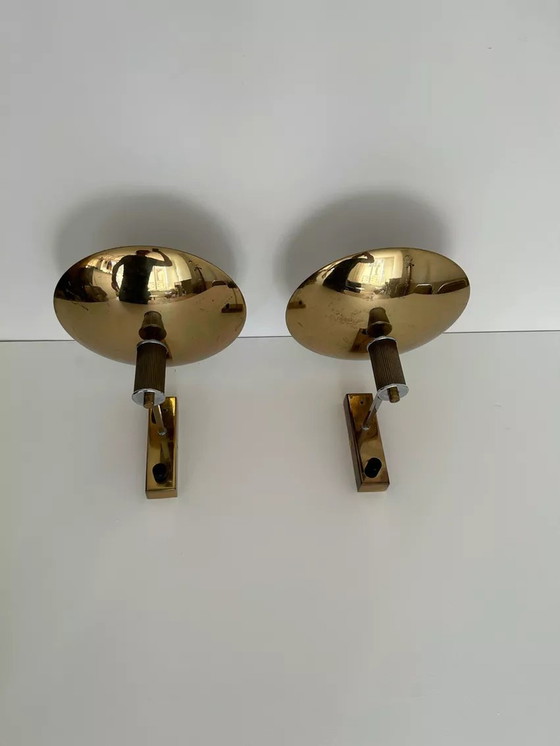 Image 1 of 2X D’Applique Vintage Chrome Et Laiton