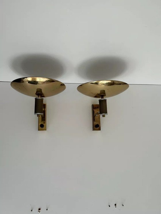 Image 1 of 2X D’Applique Vintage Chrome Et Laiton