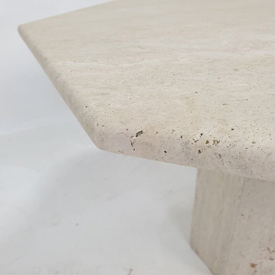 Image 1 of Table de jardin ou de salle à manger en travertin italien, années 1980