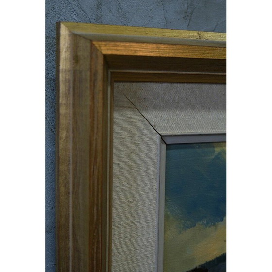 Image 1 of Huile moderne suédoise vintage sur panneau par Arne Aspelin, années 1960