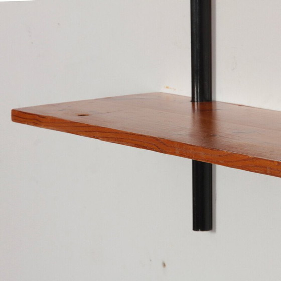 Image 1 of Etagère vintage en bois et métal à 2 niveaux, 1960